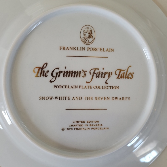 Snow-White & the Seven Dwarfs FRANKLIN PORCELAIN collectors plate - Picture 5 of 8